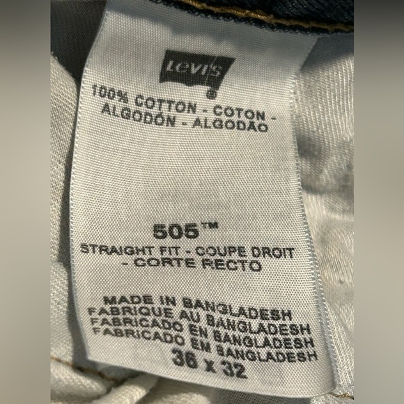 Levis 505 Mens Jeans Size 36 Mid Rise Regular Fit Straight Leg Denim Inseam 32" - Picture 12 of 13
